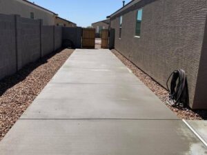 new concrete pathway in a residential property of Houston